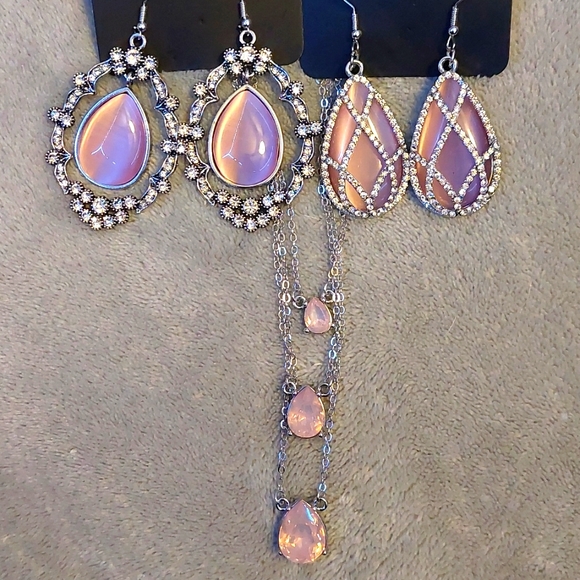 Pink Moonstone Set - Picture 3 of 8
